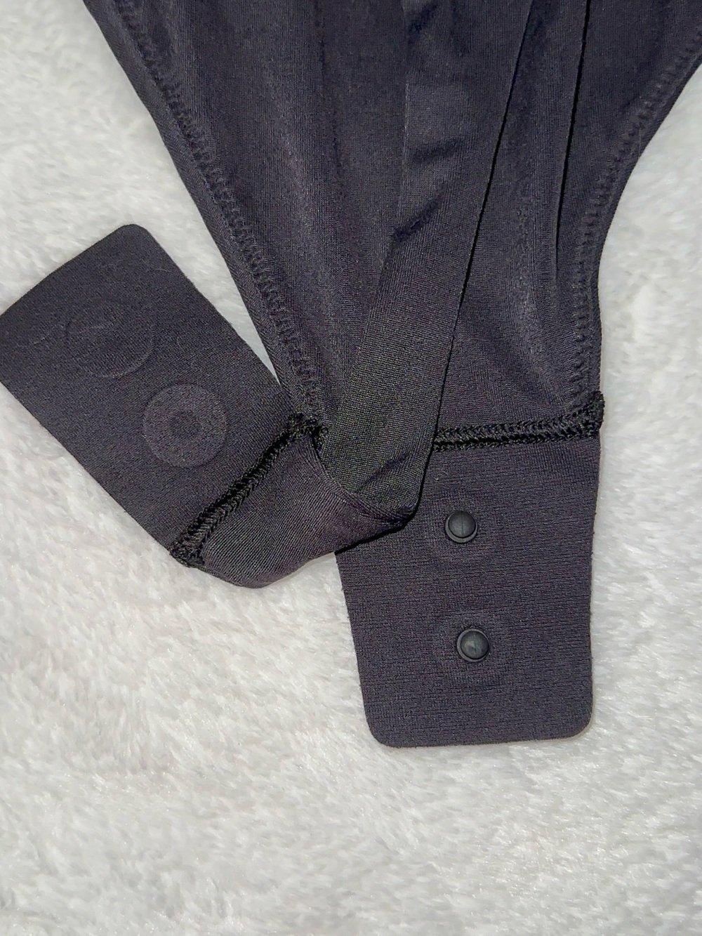 Wundermost Ultra-Soft Nulu Square-Neck Long-Sleeve Bodysuit Black - Picture 4 of 8
